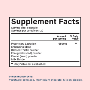 Lactation Supplement - Fenugreek, Blessed Thistle & Milk Thistle - 120 Ct